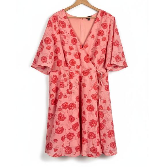 Torrid Womens 2X Feminine Romantic Bloomcore Cottagecore Floral Wrap Dress - Picture 1 of 13